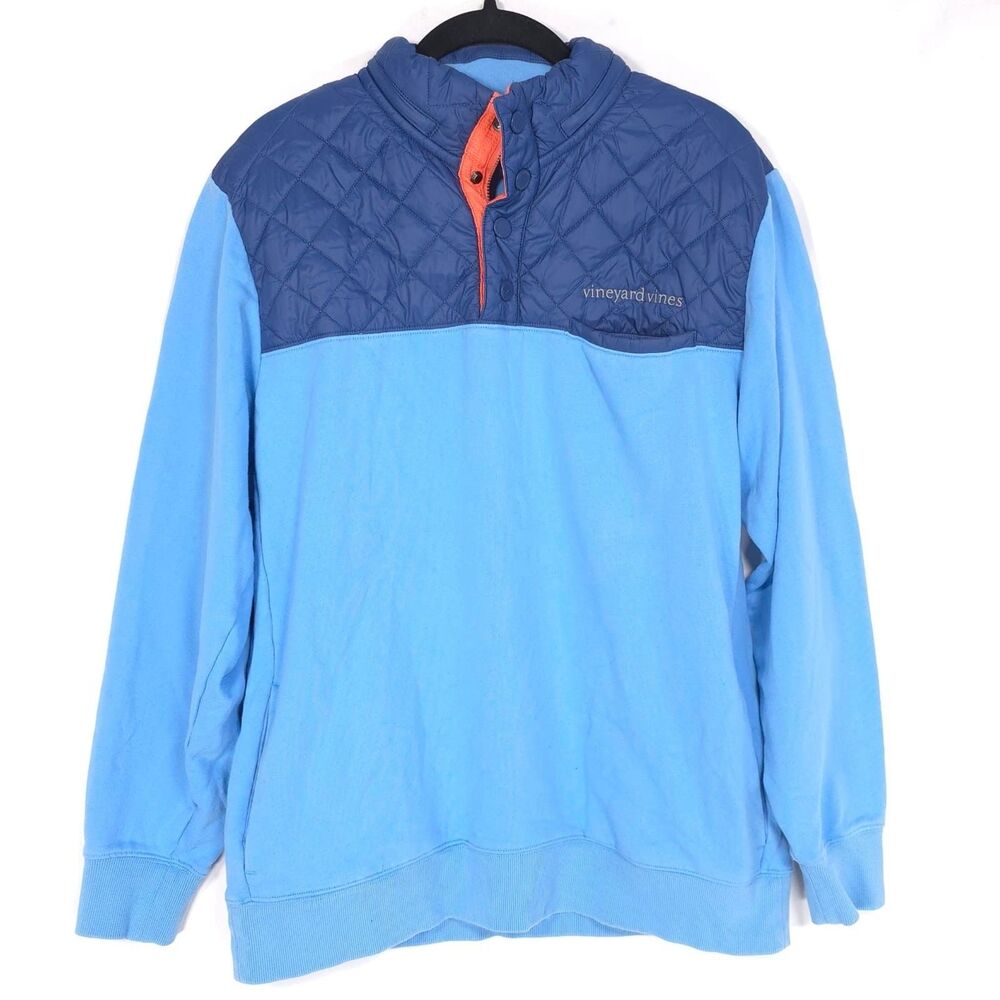 Vineyard Vines Performance MEDIUM Snap Shep Ian Men’s Shirt Blue Ocean Breeze